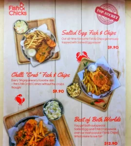 fish & Chicks menu