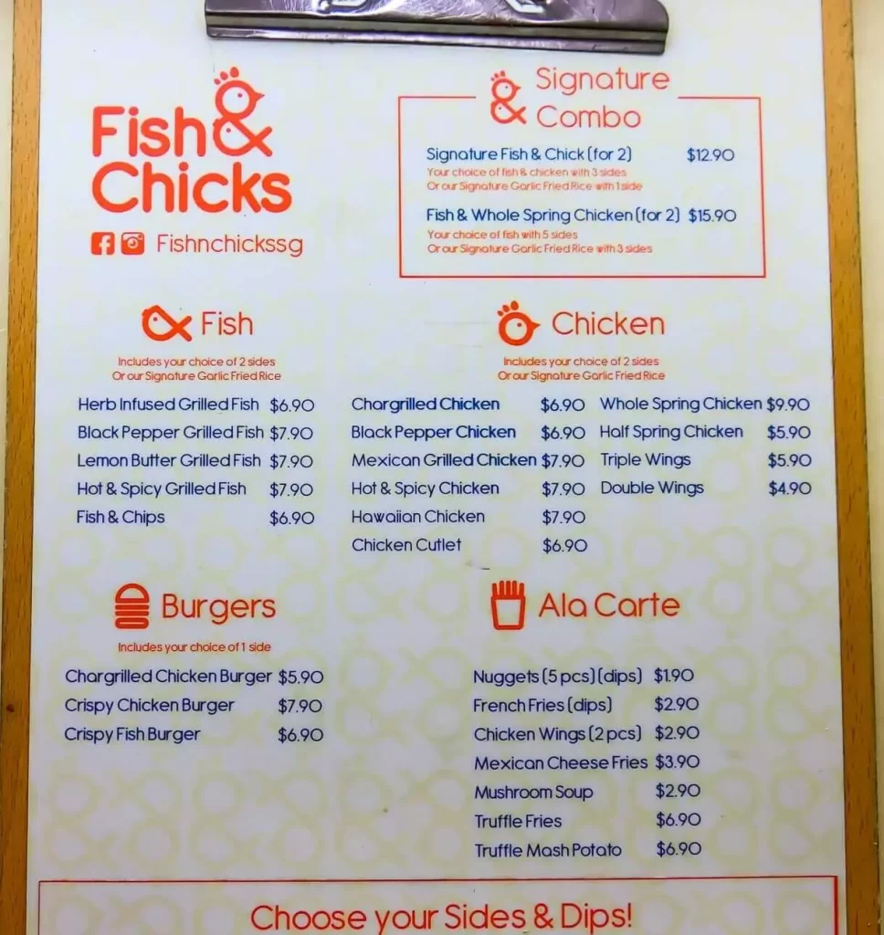 fish & Chicks menu Singapore