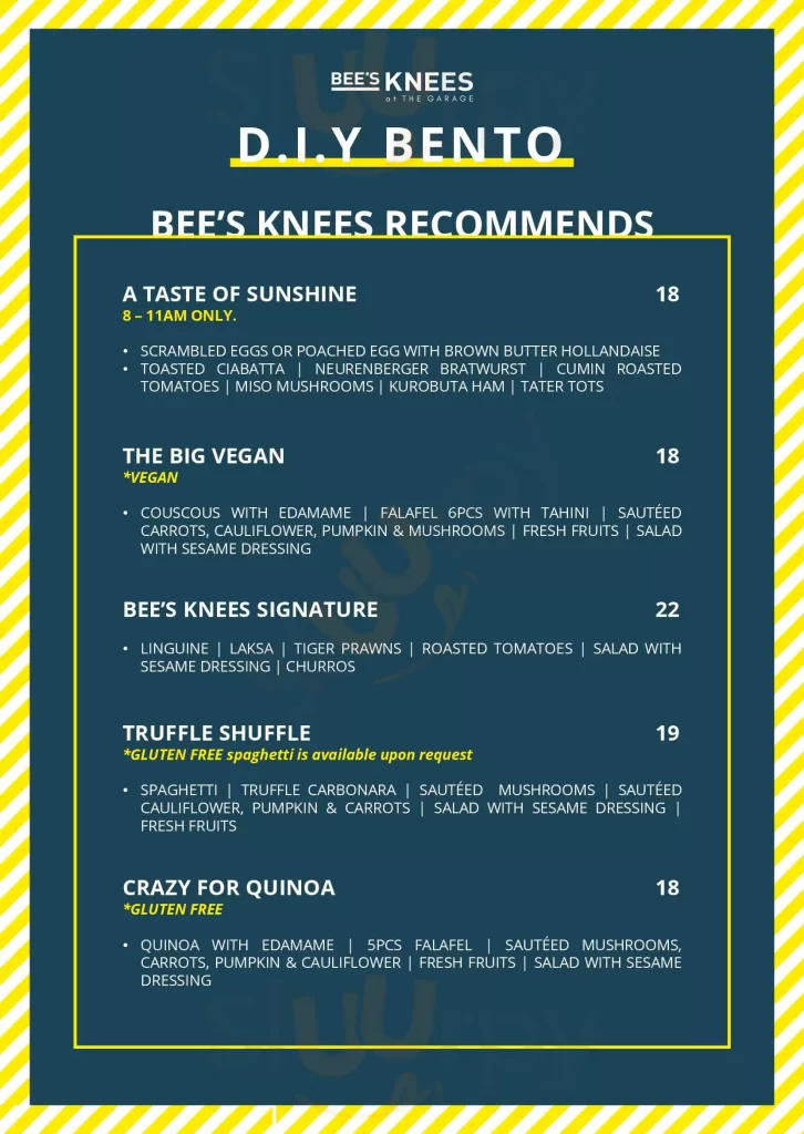 Bee's Knee Menu Singapore