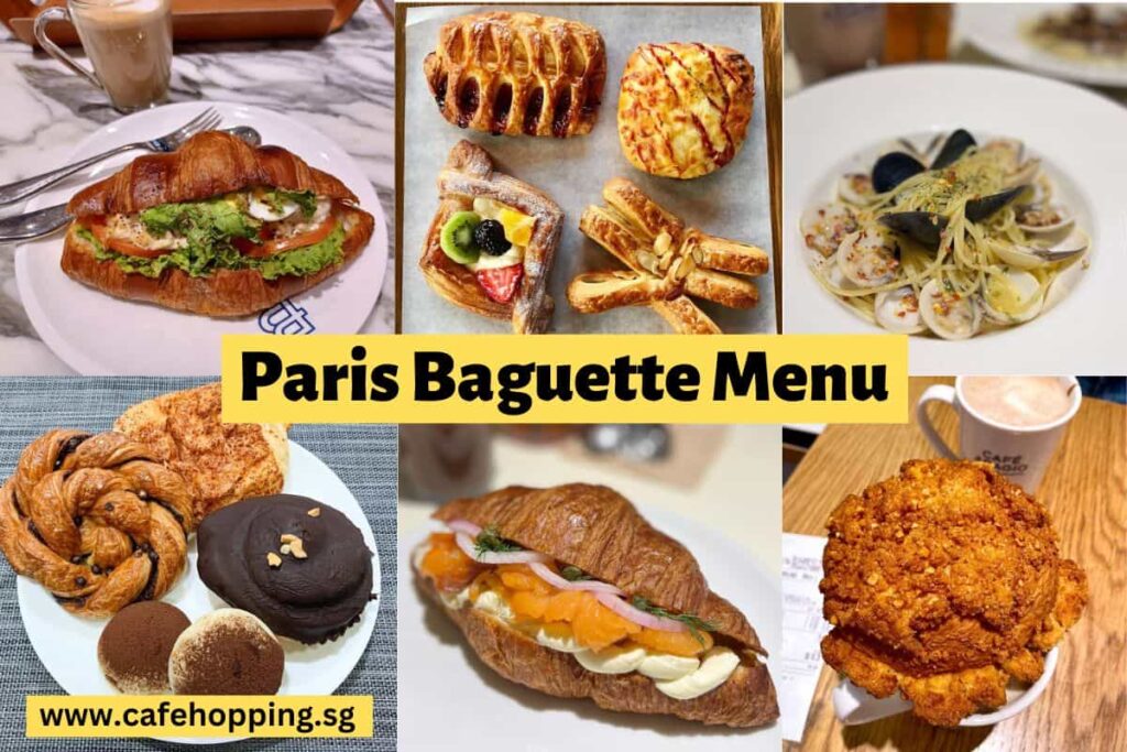 Paris Baguette Menu